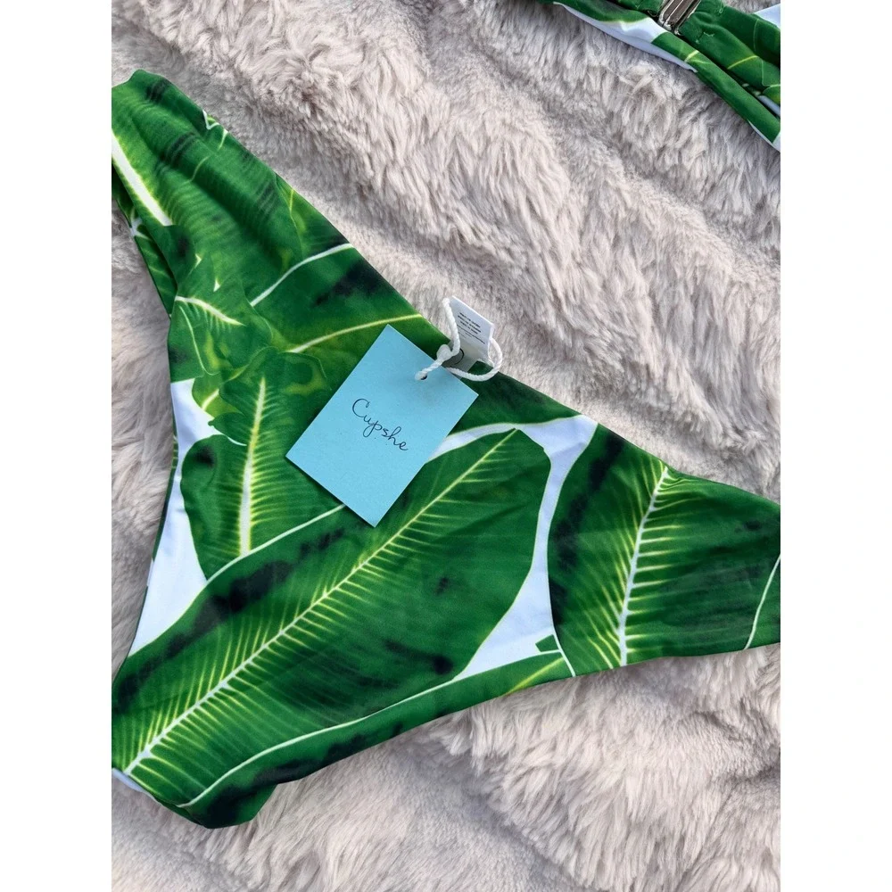 CUPSHE Green Tropical Leaf‎ Bikini Set | NWT - SIZE S